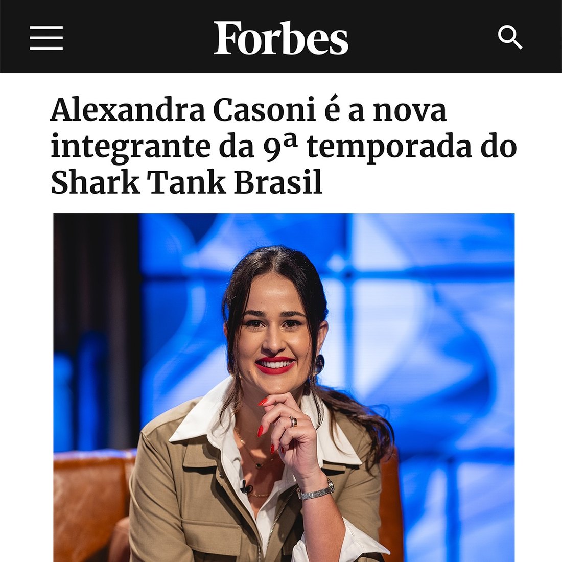 Forbes: Alexandra Casoni é a nova integrante da 9ª temporada do Shark Tank Brasil
